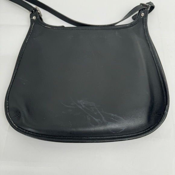 VINTAGE COACH BLACK HIPPIE FLAP SHOULDER BAG Handcrafted - #9134 - Picture 10 of 12